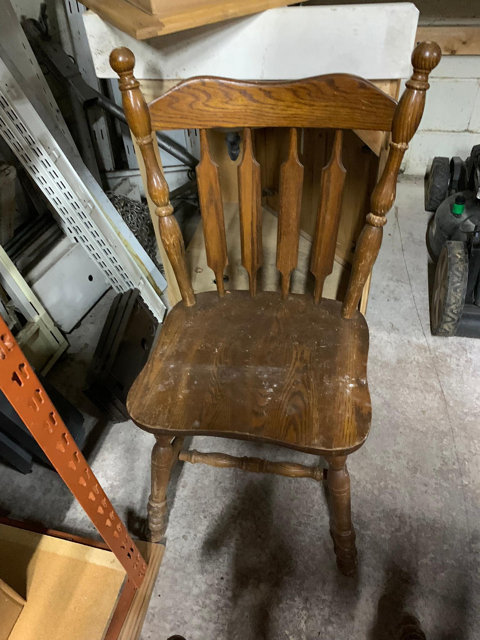 2 Wood Chairs, Side Table, Exercise Items & Char-Broil Grill