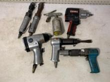 Group of Pneumatic Tools - Air Hammer, Chisel, Impact Wrench, Paint Sprayer & More