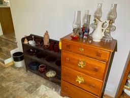 Butler's Secretary, Shelf, Crock, Lamps and More