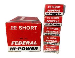 5 Boxes 22 Short Federal Ammunition 250 rounds