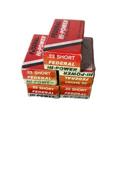 5 Boxes 22 Short Federal Ammunition 250 rounds