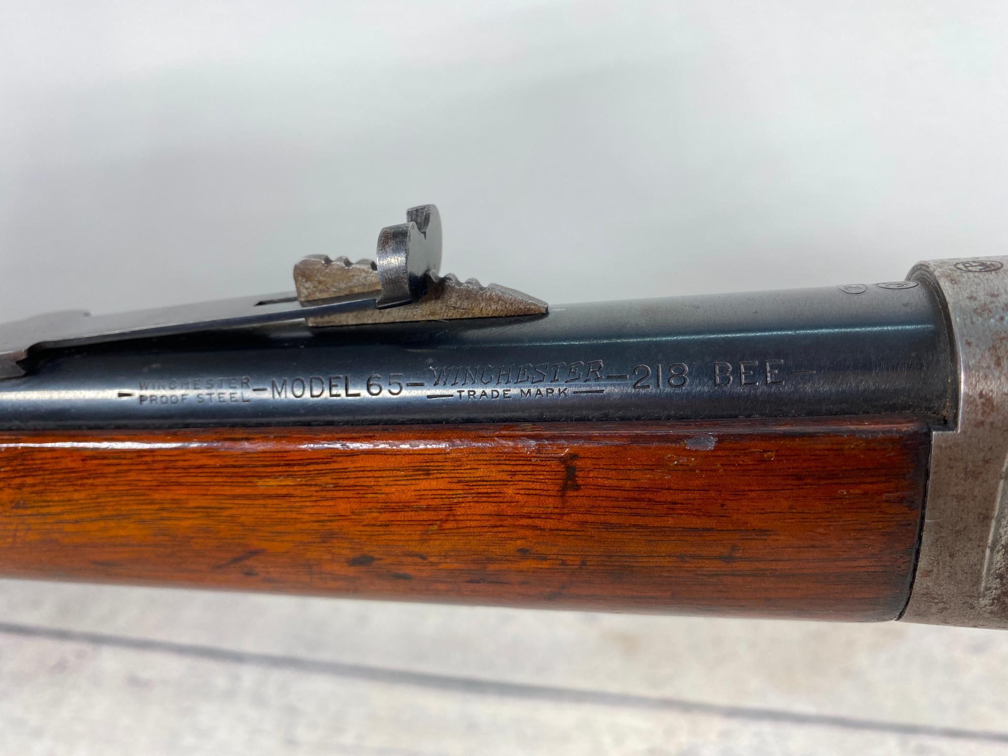 * Winchester Model 1892 Lever Action Rifle in 218 Bee Model 65 Barrel