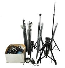 Large Lot of Electronics, Tripods and More