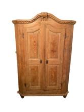 18th Century French Pine Armoire with Iron Hardware