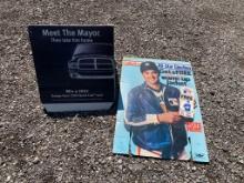 Vintage Gillette Major League Baseball Cardboard Sign Tom Seaver With Dodge Truck Dealer Sign