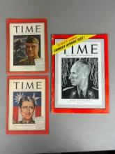 WWII Wartime Lot of Three Time Magazines including two in small format