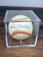 Mickey Mantle single signed MLB baseball, full letter JSA
