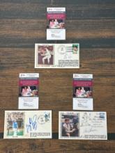Nolan Ryan, Tom Seaver, Gaylord Perry, all 3 dated & signed postcards, all JSA
