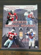 Ohio State Heisman winners 16X20 signed JSA: Archie, Hopalong, Eddie George, Troy Smith