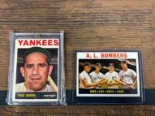 1964 Topps cards: Yogi Berra & A.L. Bombers: Maris, Mantle