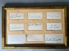 Vintage Framed Autographs of National Football League NFL Hall of Fame Players