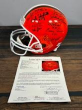 Cleveland Browns Legends signed full-size helmet: Jim Brown plus ,others, full letter JSA