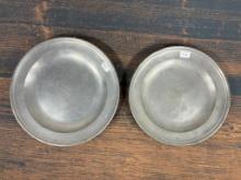 Two late 18th early 19th c. Pewter Plates