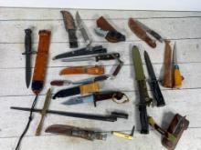 Large Group Lot Knives, Military Bayonets, Winchester