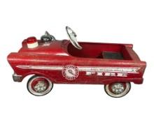 Vintage Metal Fire Chief Pedal Car with Light