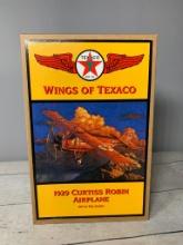 Wings of Texaco Die-Cast metal coin bank; 1929 Curtiss Robin Airplane