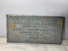 Cast Metal "Barge Unloader" Dravo Corporation, Pittsburgh Pa 1968 Plaque