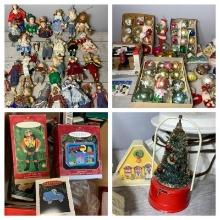 Group of Vintage Christmas Ornaments and Decorations