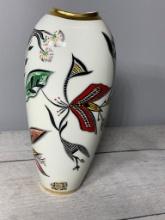 Hand Decorated MCM Ceramic Vase by German Artist Margaret Graf