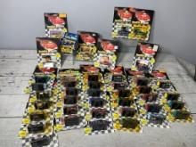 Group of Racing Champions NASCAR Diecast Race Cars 1:64 Scale with Trading Cards and Stands 1990's