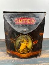 Antique Tin Toleware Tea Container