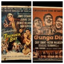 Two Vintage Movie Posters - Thunder Bay and Gunga Din