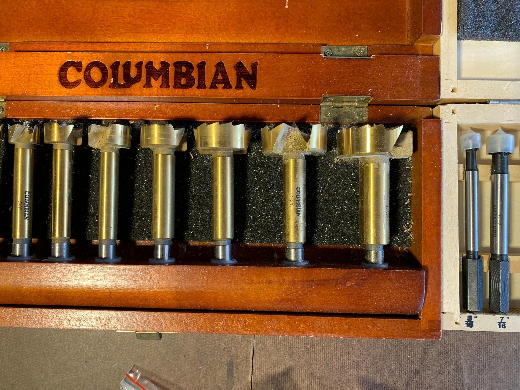 Forstner Woodworking Drill Bit Set and Columbian Forstner Drill Bit Set