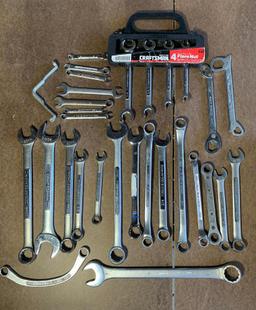 Group of Tools - Snap-On Combination Wrench and Other Assorted Wrenches