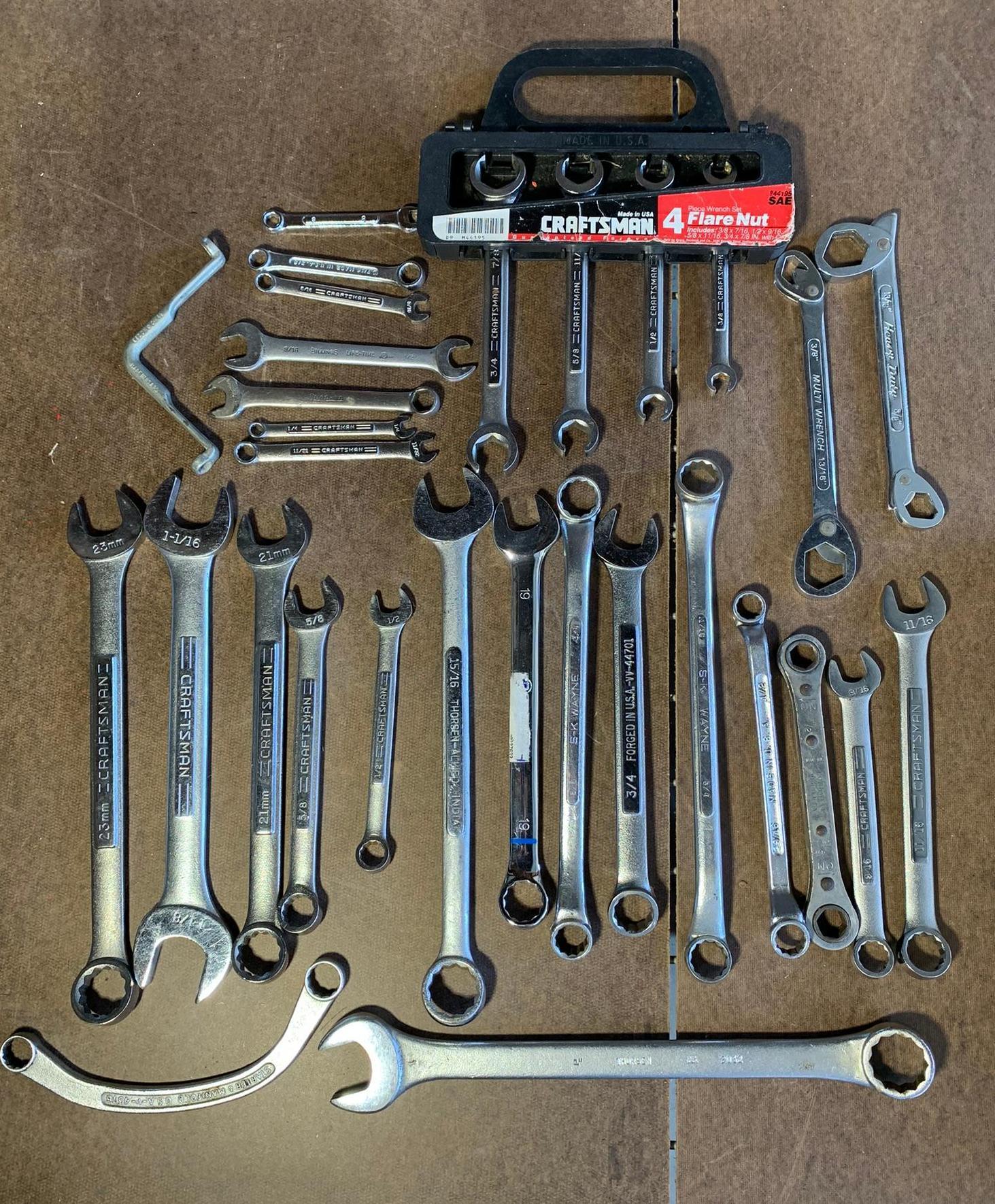 Group of Tools - Snap-On Combination Wrench and Other Assorted Wrenches