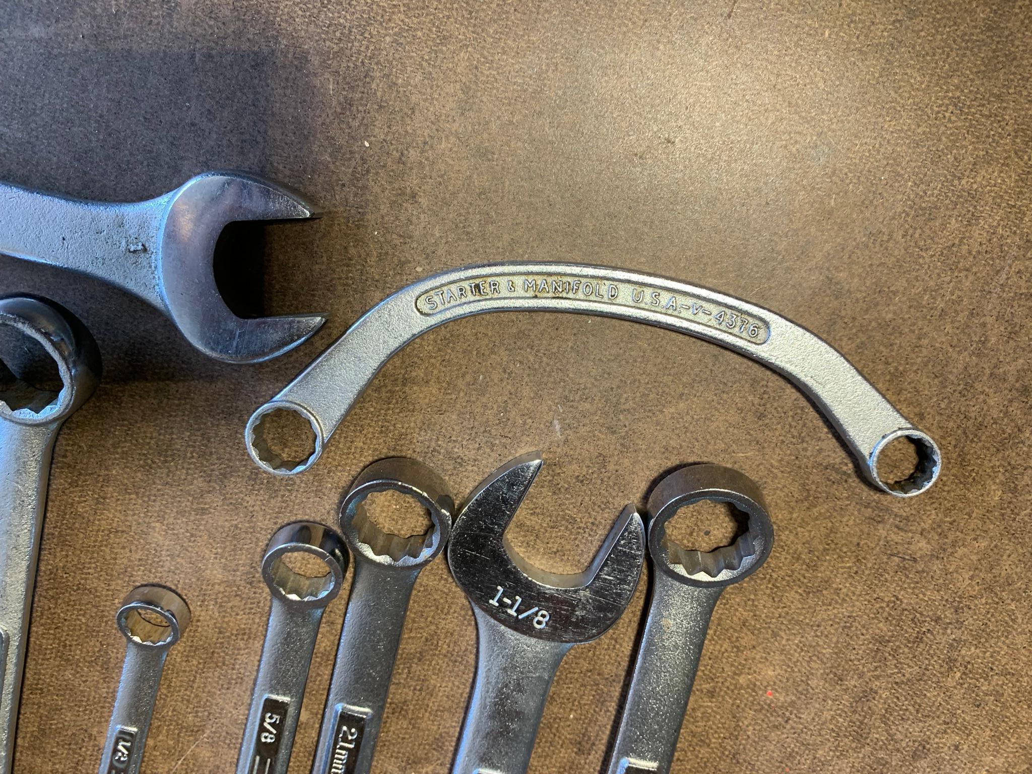 Group of Tools - Snap-On Combination Wrench and Other Assorted Wrenches