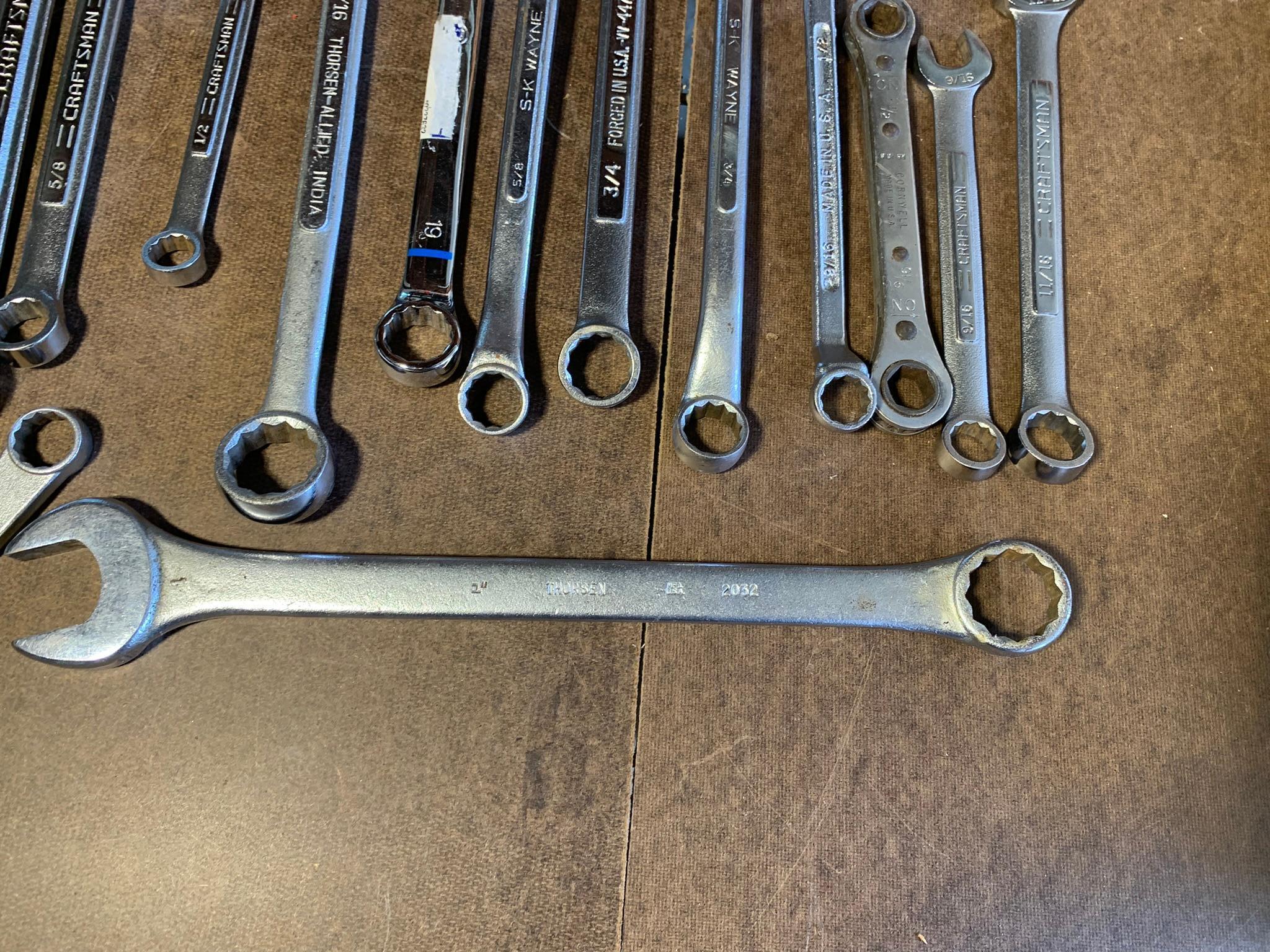 Group of Tools - Snap-On Combination Wrench and Other Assorted Wrenches
