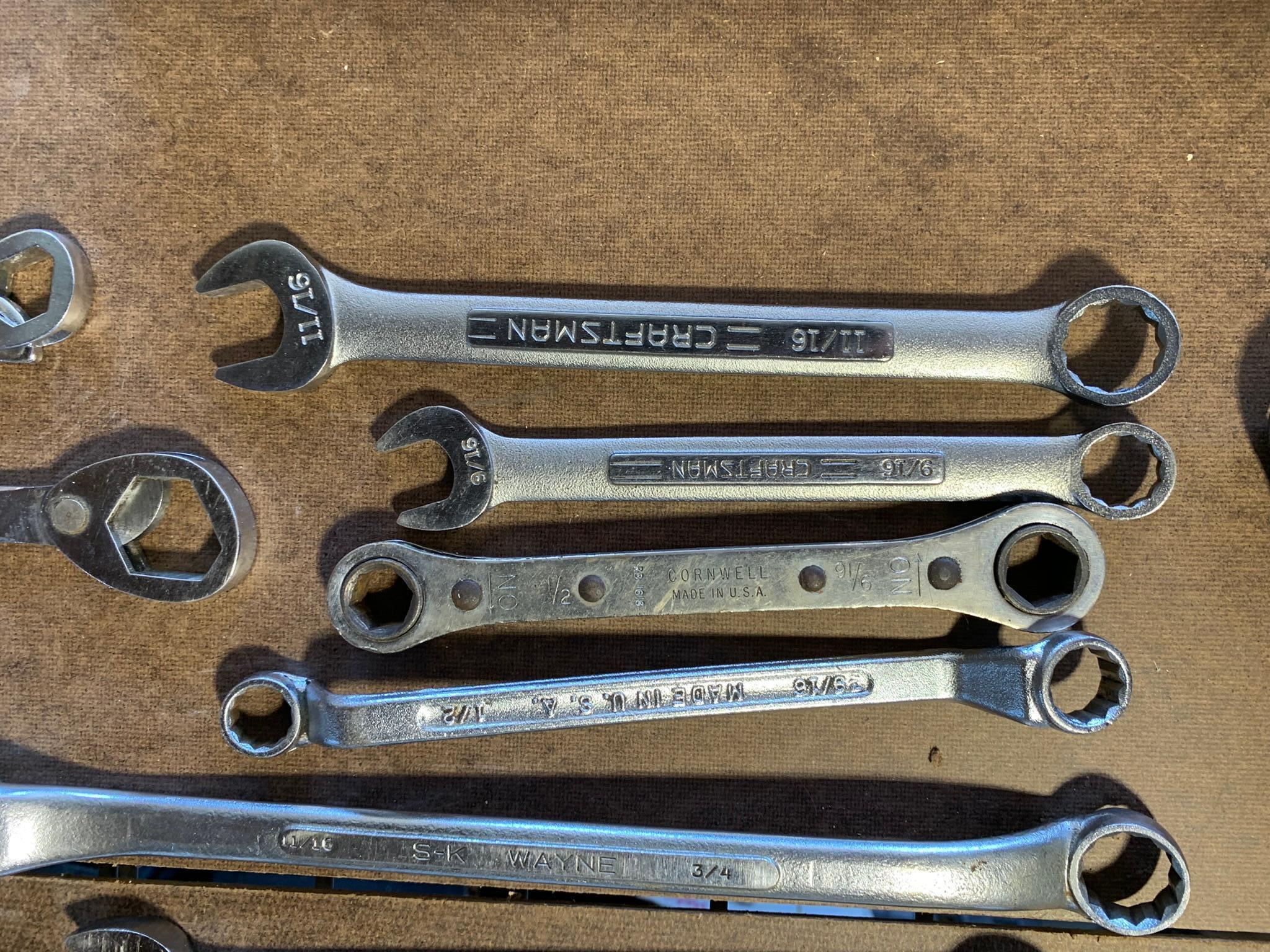 Group of Tools - Snap-On Combination Wrench and Other Assorted Wrenches