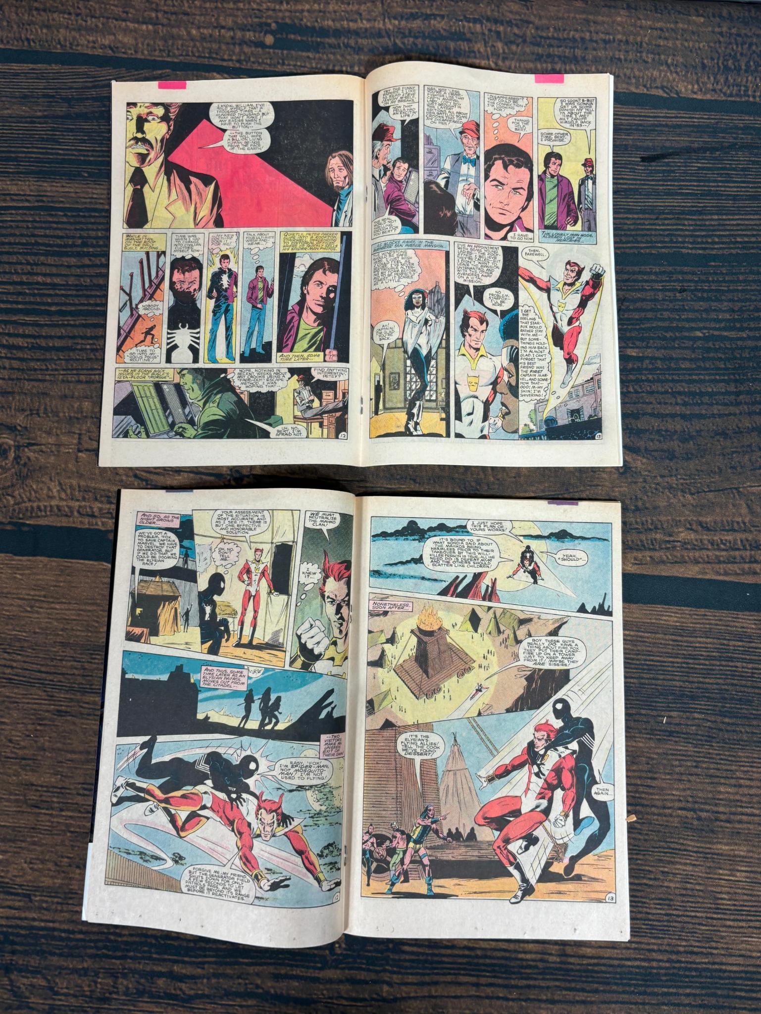 Group of Eight Spiderman Team Up Marvel Comics
