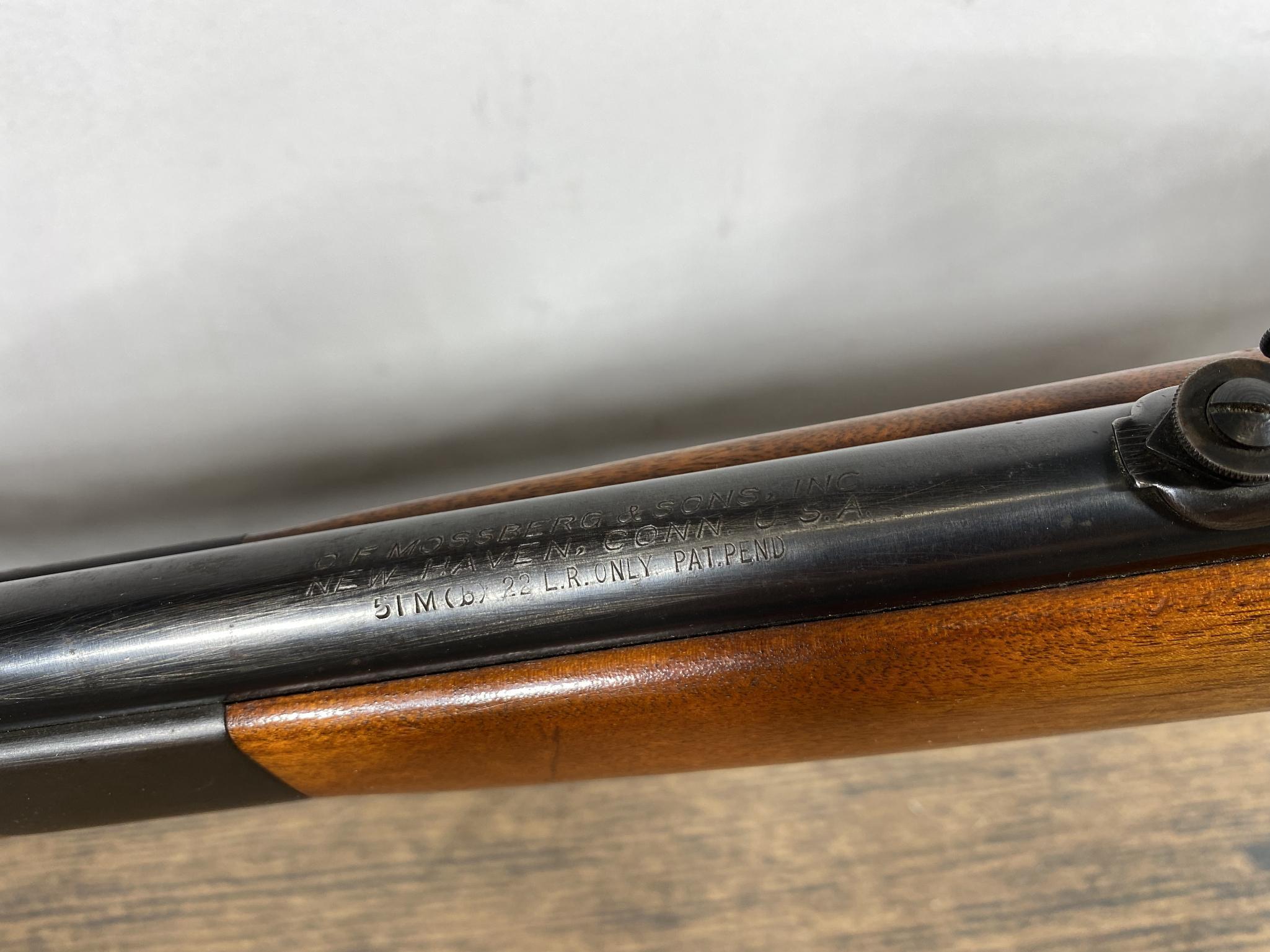 ** Mossberg Model 51M(b) 22 Cal Rifle w/Weaver Scope