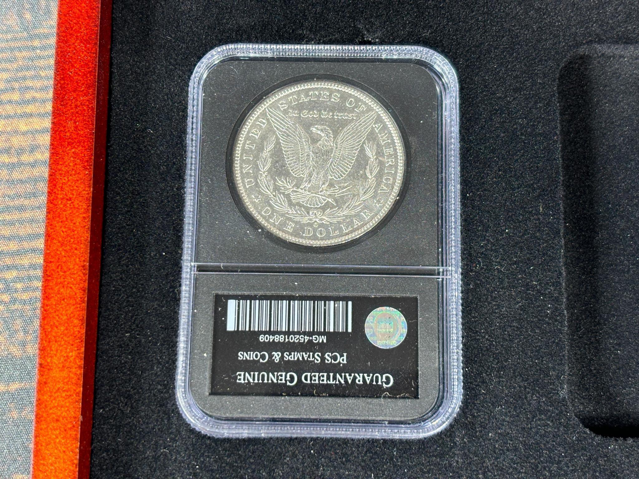 Group Lot of 8 Morgan Silver Dollar Coins in Case