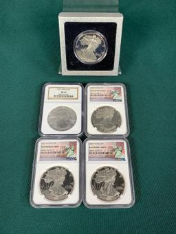 Group Lot of 5 Silver Dollar Coins