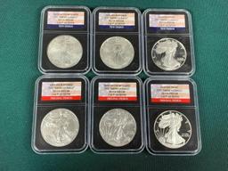 Group Lot of 6 silver dollar coins