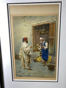 Two Hand Colored Lithographs by Giulio Rosati (1858-1917)