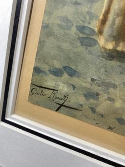 Two Hand Colored Lithographs by Giulio Rosati (1858-1917)
