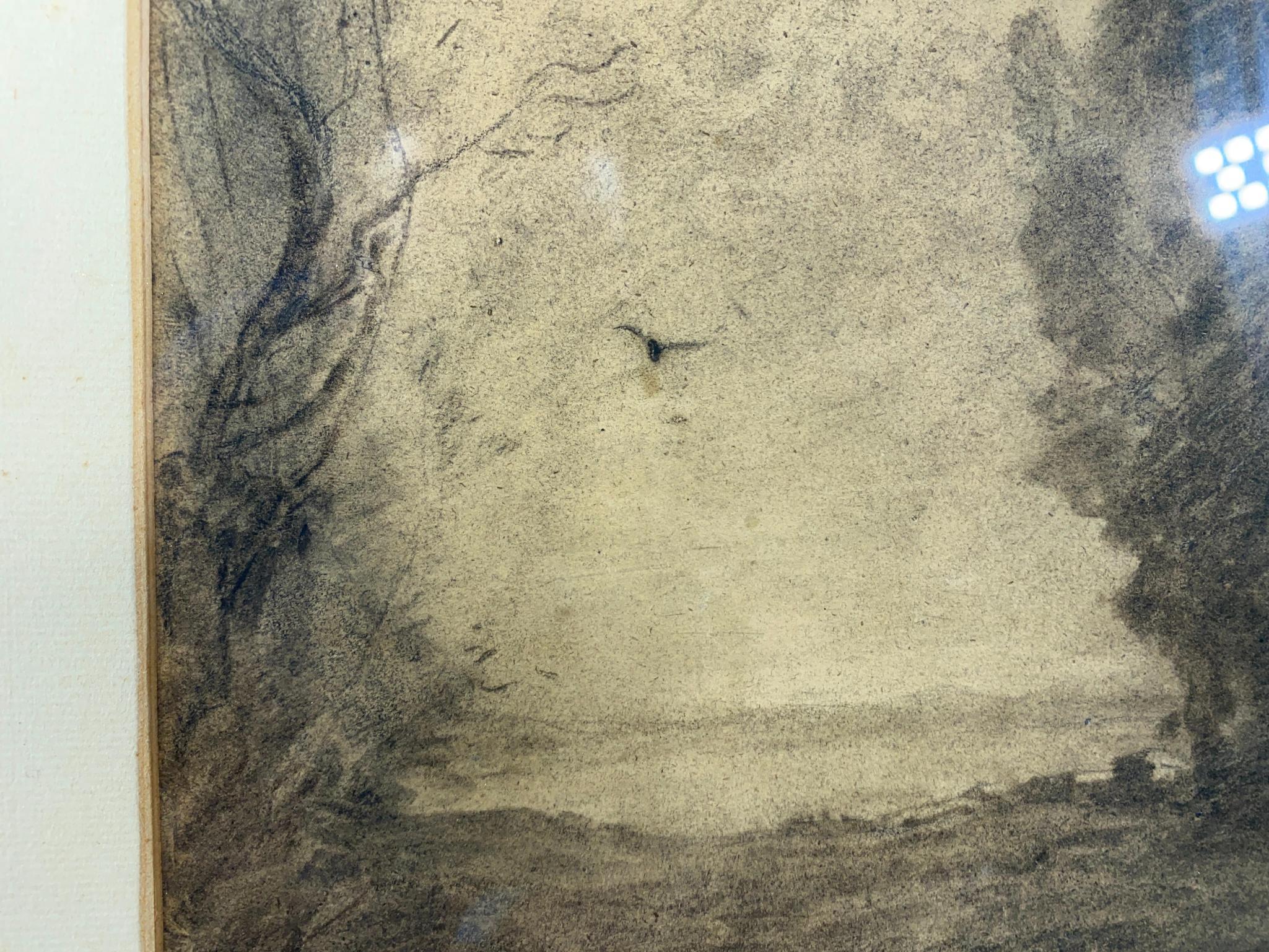 Countryside with Bird, Charcoal, Camille Jean-Baptiste Corot (1796-1875)