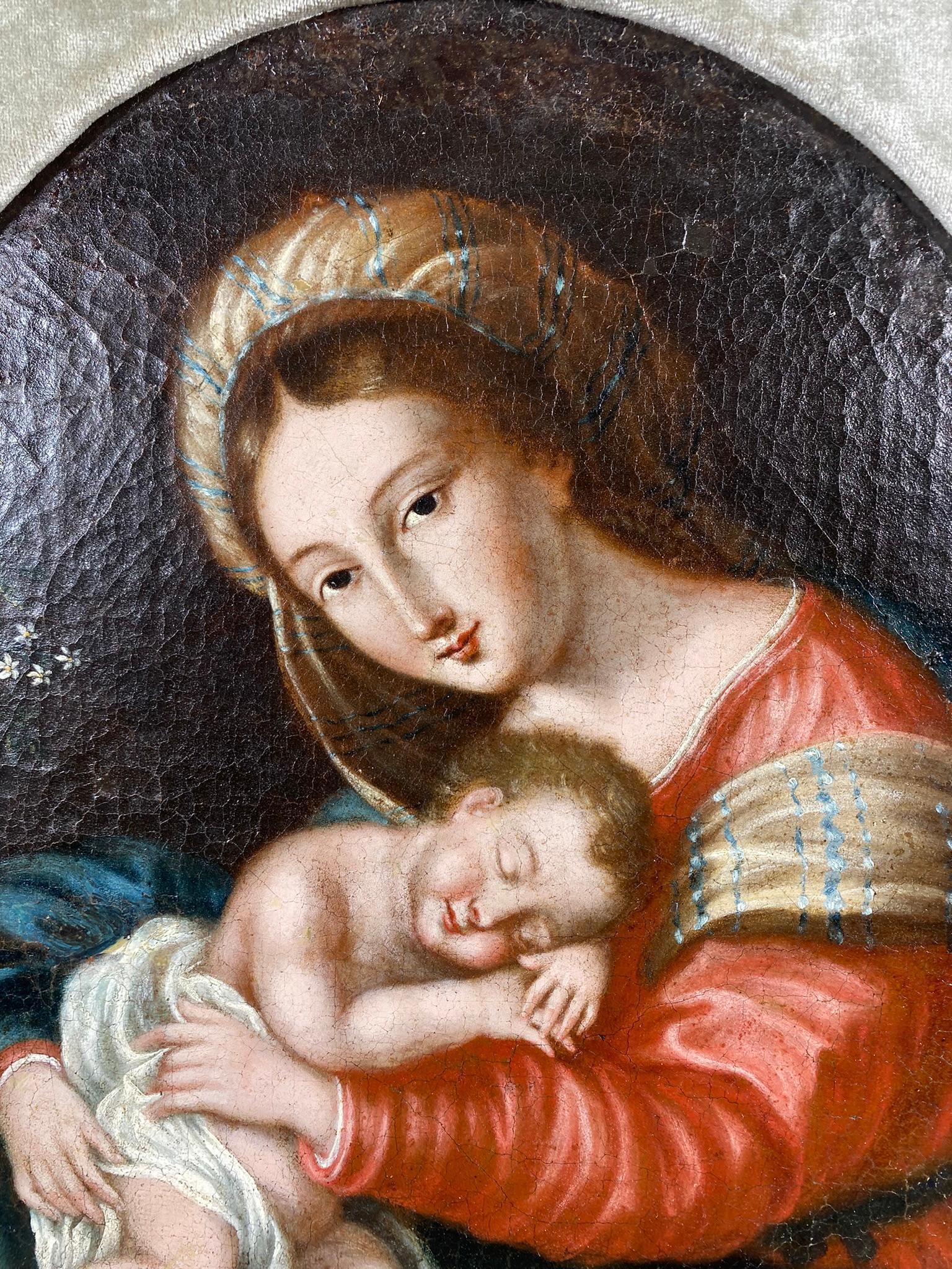 Virgin Mary with the Sleeping Christ Child, Oil on Canvas, school of Master of the Parrot