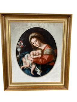 Virgin Mary with the Sleeping Christ Child, Oil on Canvas, school of Master of the Parrot