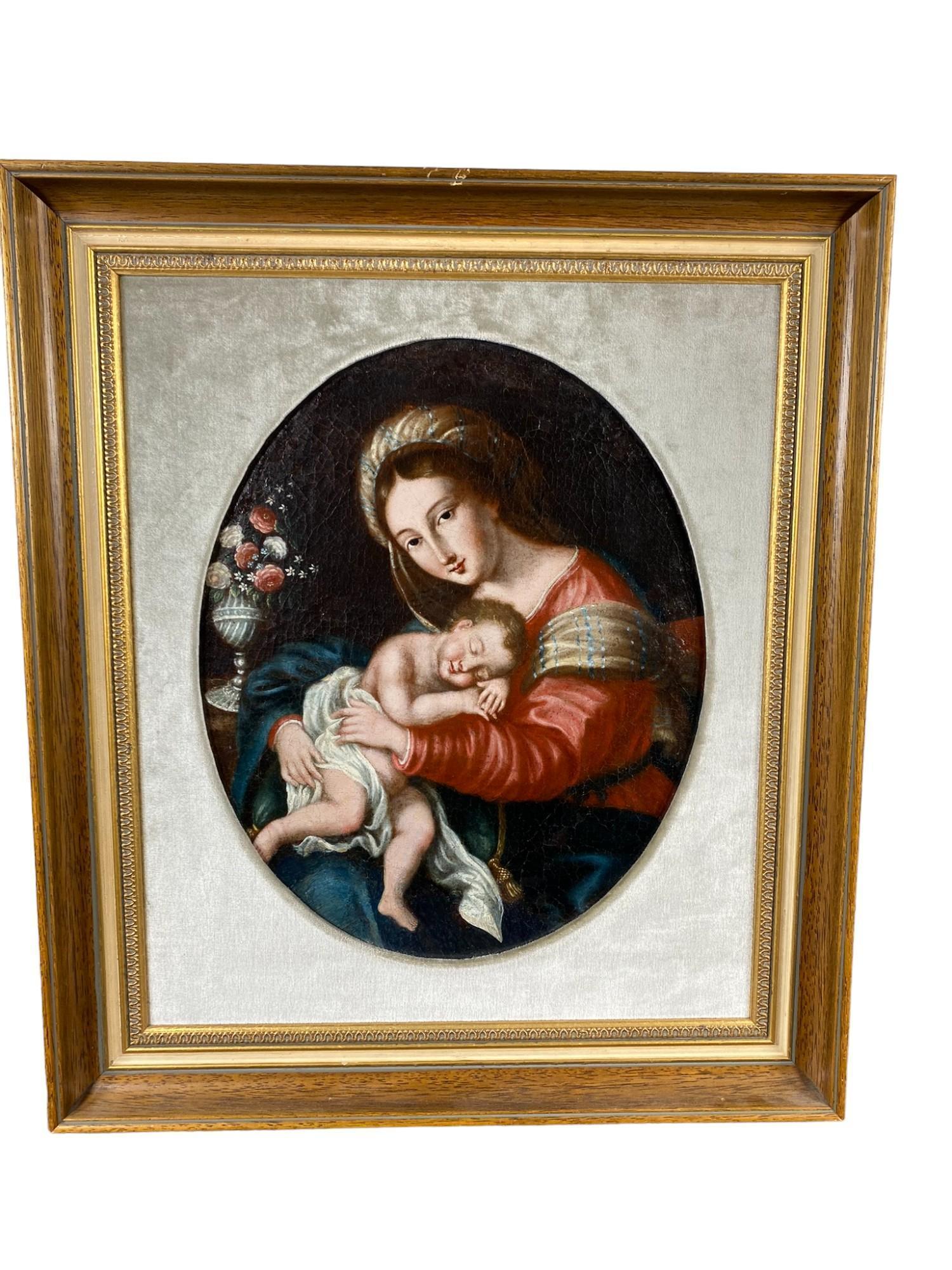 Virgin Mary with the Sleeping Christ Child, Oil on Canvas, school of Master of the Parrot