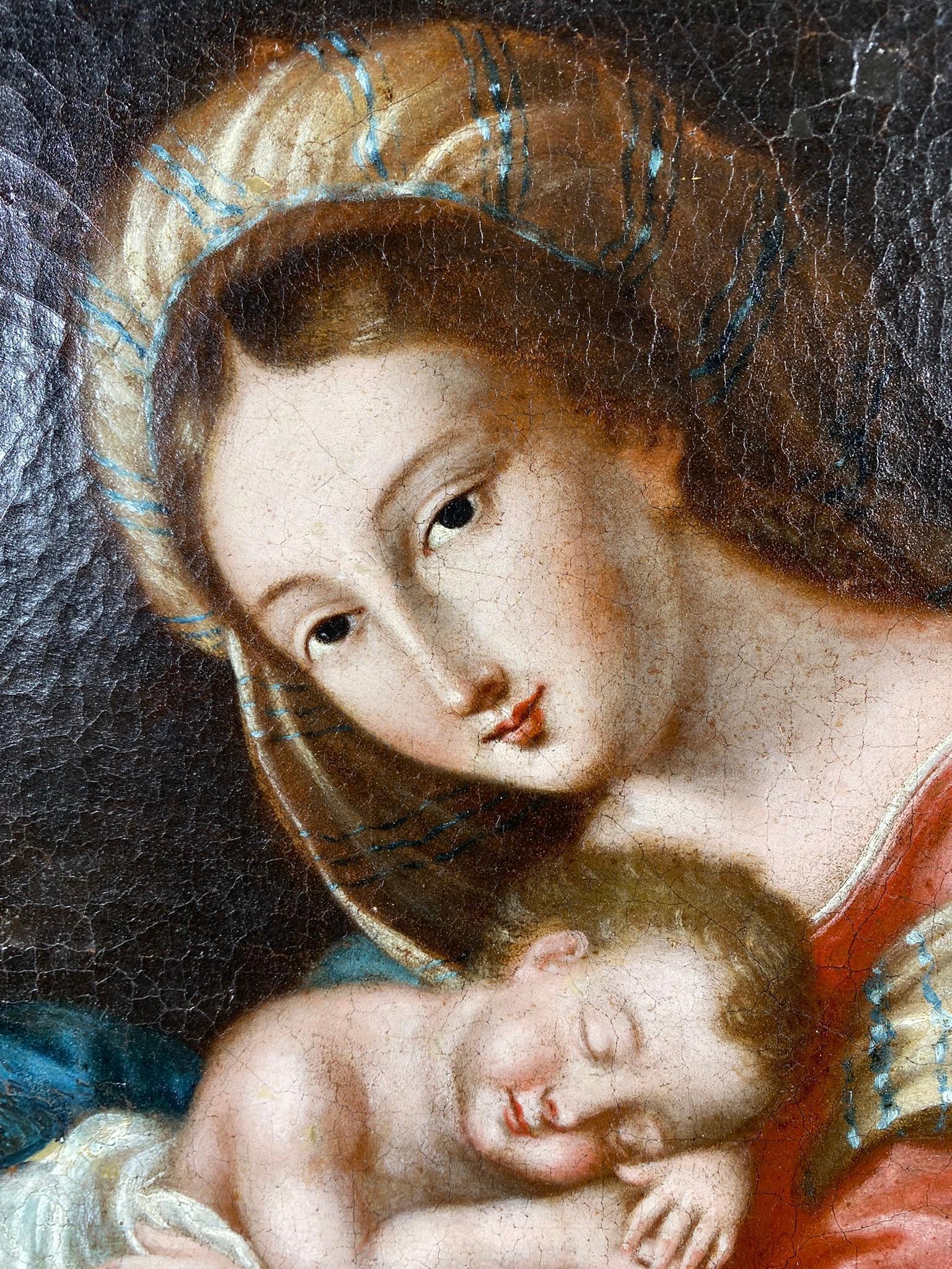 Virgin Mary with the Sleeping Christ Child, Oil on Canvas, school of Master of the Parrot