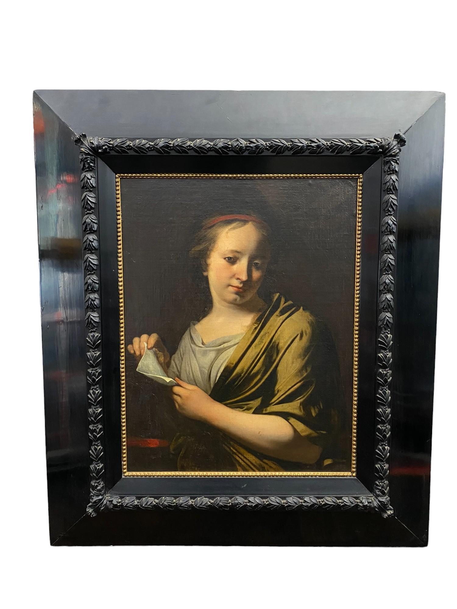 Portrait of a Girl, Oil on Canvas, 18th c. Spanish