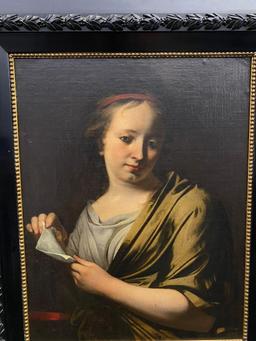 Portrait of a Girl, Oil on Canvas, 18th c. Spanish