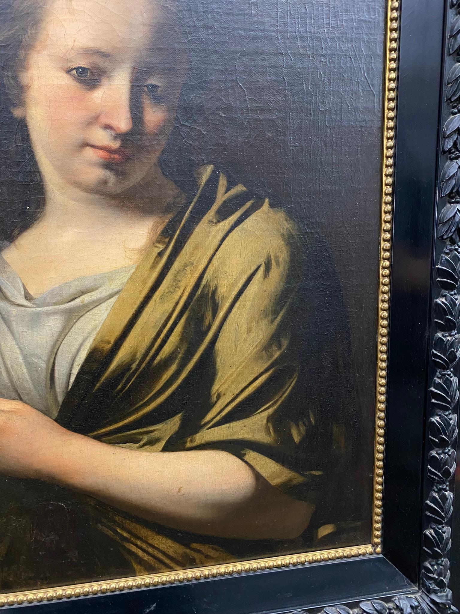 Portrait of a Girl, Oil on Canvas, 18th c. Spanish