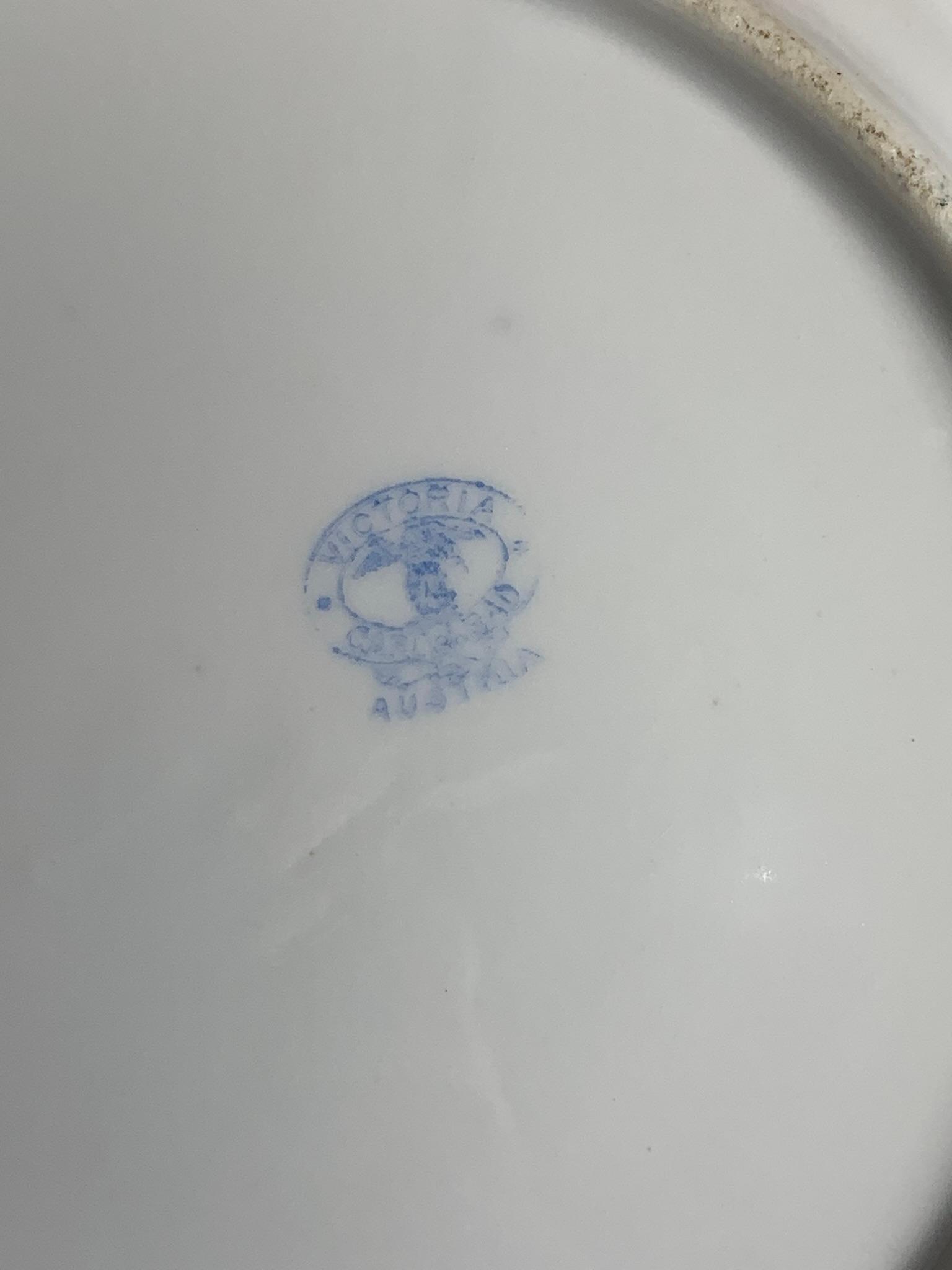 Large Group Victoria Austria Fish Pattern Plates, Tray