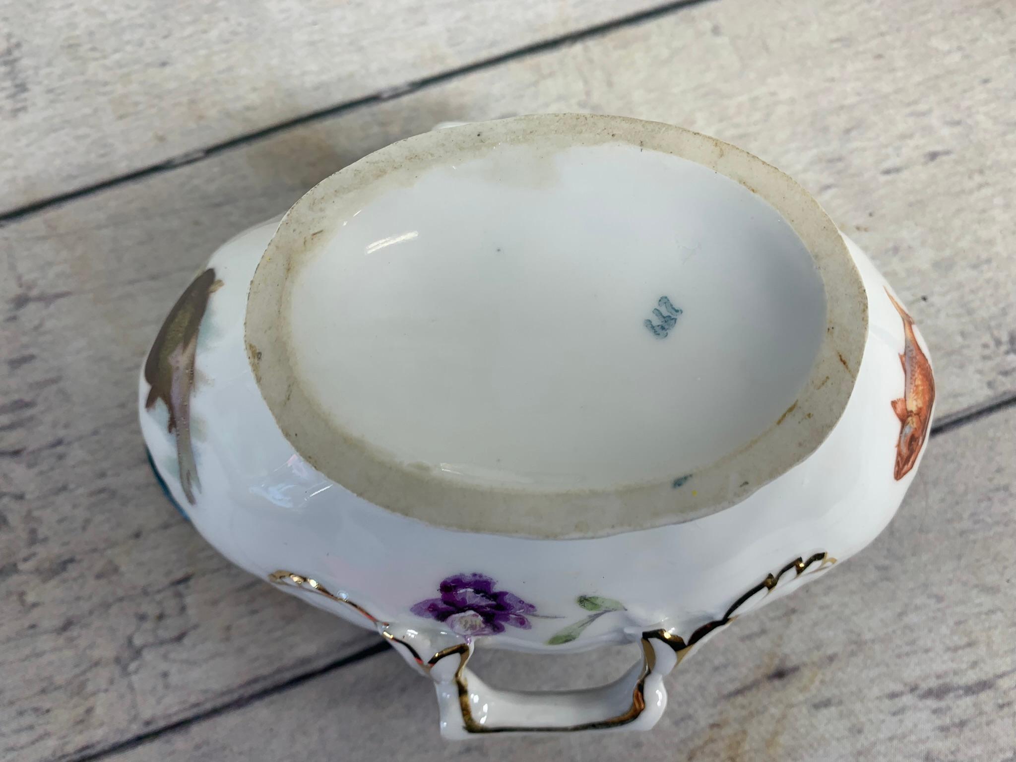 Large Group Victoria Austria Fish Pattern Plates, Tray