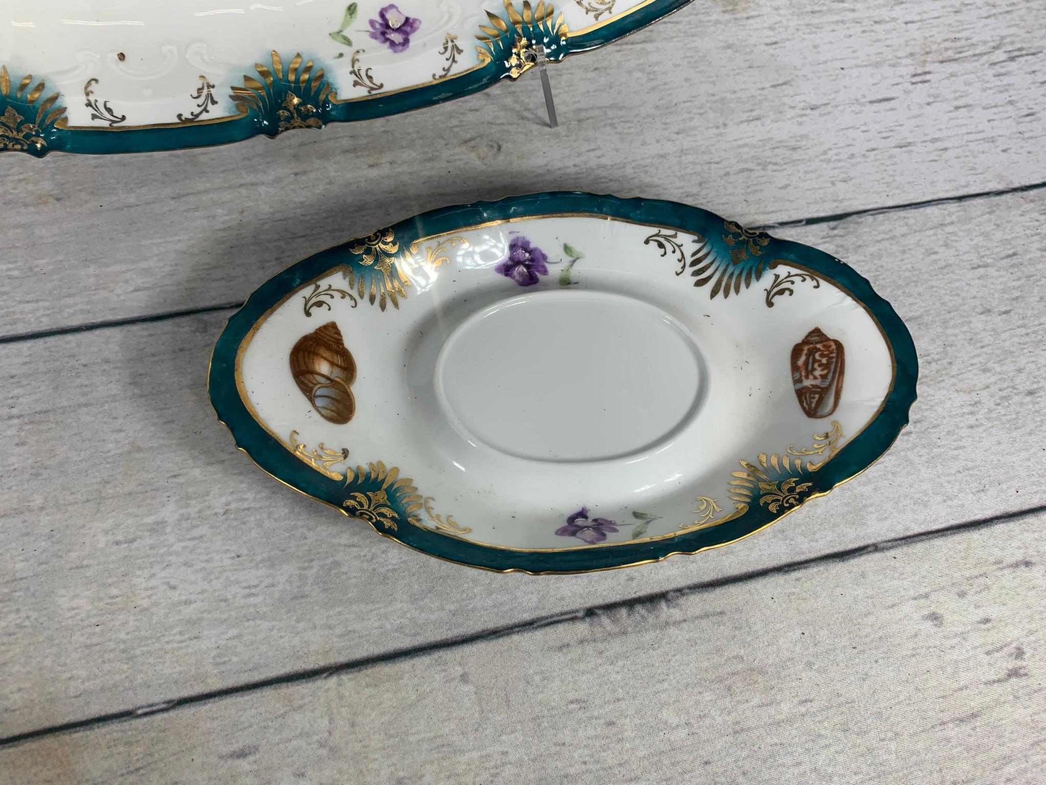 Large Group Victoria Austria Fish Pattern Plates, Tray